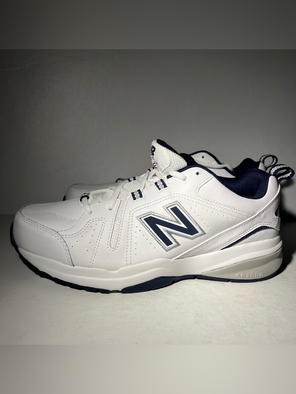New Balance 608 V5 MX608WN5 Men’s Size 10 4E X-Wide White Navy Walking Shoes